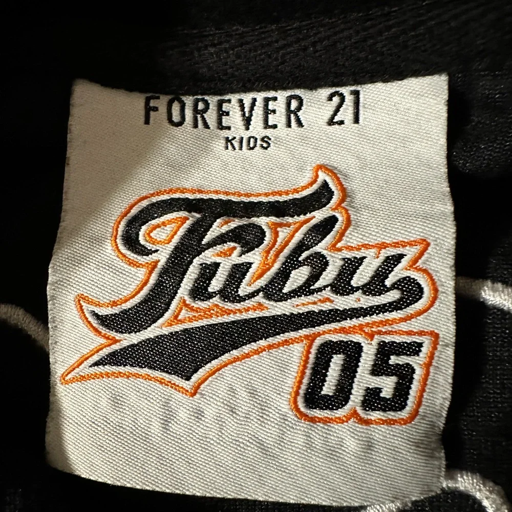 FUBU x Forever 21 Velour Track Jacket Kids Black/White Unisex Full Zip Size13/14